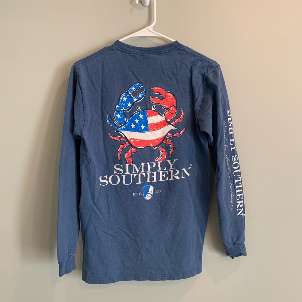 Womens’ Simply Southern Blue Long Sleeve T Shirt